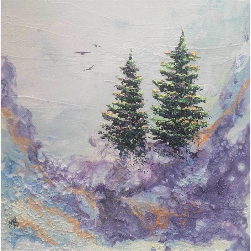 Gemälde Les cimes von Blandin Magali | Gemälde Figurativ Landschaften Öl