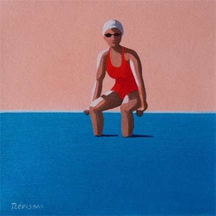 Peinture Pool Side par Trevisan Carlo | Tableau Figuratif Huile minimaliste