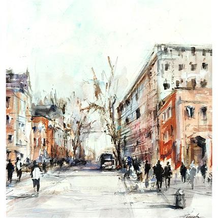 Painting Toulouse centre ville by Poumelin Richard | Painting Figurative Acrylic Life style, Urban