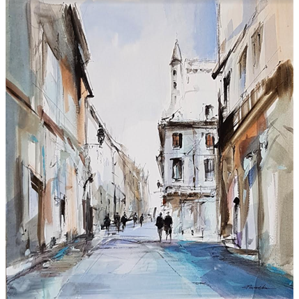 Painting Rue Saint-Rome Toulouse by Poumelin Richard | Painting Figurative Acrylic, Oil Life style, Urban