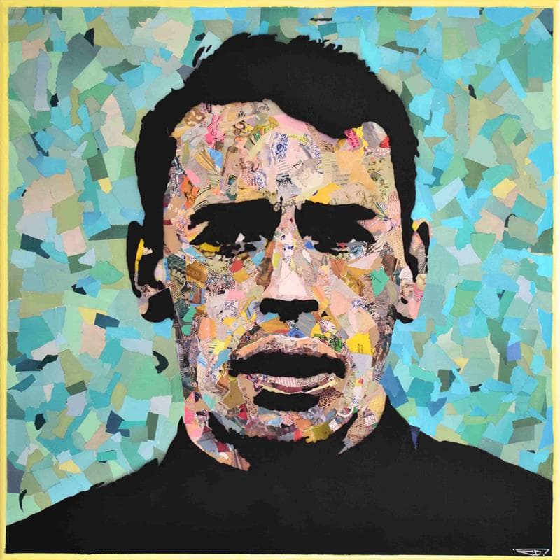 Painting Jacques Brel by G. Carta | Painting Pop art Mixed Pop icons