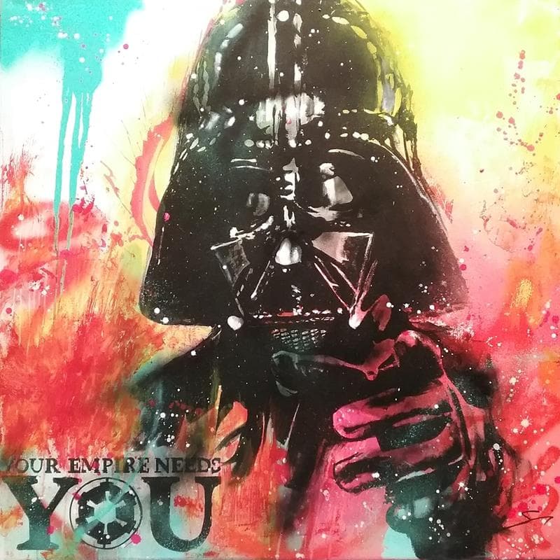 Peinture Darth Vader par Mestres Sergi | Tableau Pop-art Graffiti Icones Pop