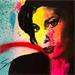 Painting amy winehouse by Mestres Sergi | Painting Pop-art Portrait Pop icons Graffiti Cardboard Acrylic