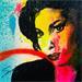 Gemälde amy winehouse von Mestres Sergi | Gemälde Pop-Art Porträt Pop-Ikonen Graffiti Pappe Acryl