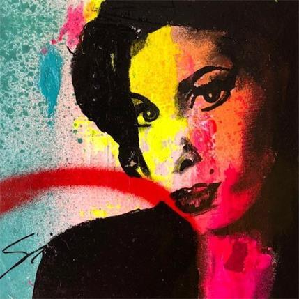 Painting amy winehouse by Mestres Sergi | Painting Pop-art Acrylic, Cardboard, Graffiti Pop icons, Portrait