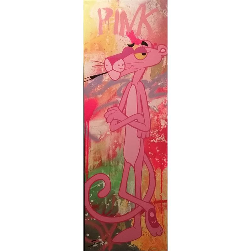 Painting Pink panther by Mestres Sergi | Painting Pop-art Graffiti Pop icons