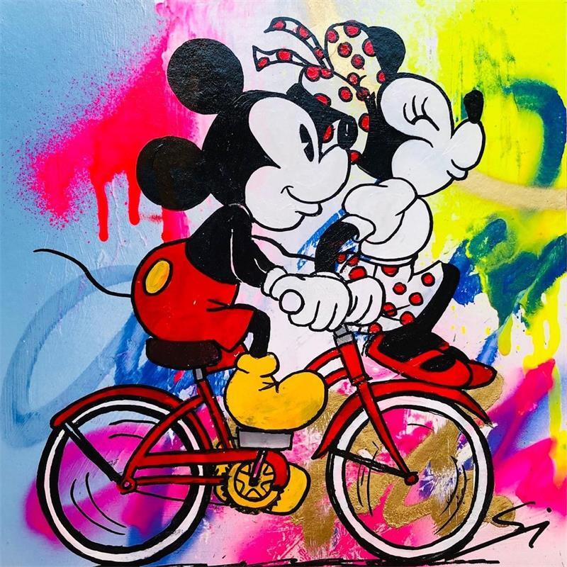 Gemälde ride with me von Mestres Sergi | Gemälde Pop-Art Pop-Ikonen Graffiti Pappe Acryl