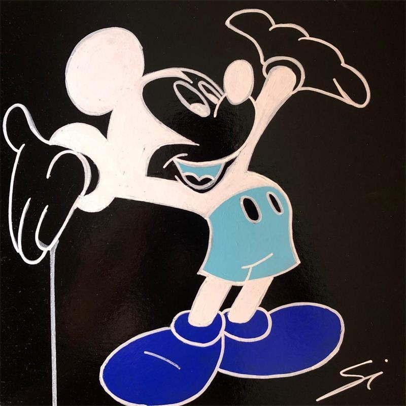Peinture mickey in xray par Mestres Sergi | Tableau Pop-art Icones Pop Graffiti Carton Acrylique