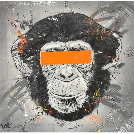 Peinture Three Wise Monkeys par Valérian Lenud | Tableau Street Art Graffiti, Mixte animaux