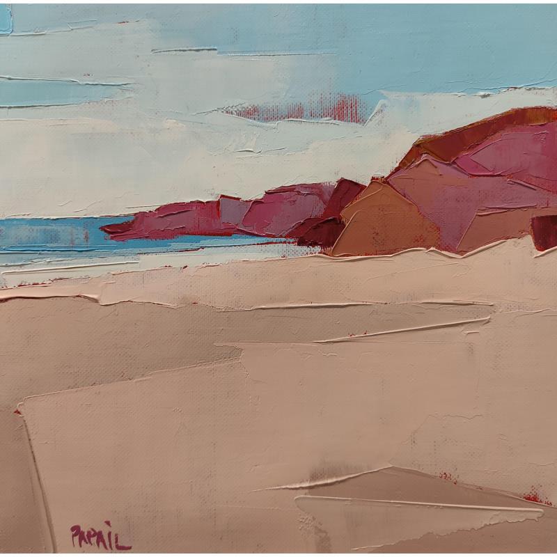Gemälde L'avancée dans la mer von PAPAIL | Gemälde Figurativ Öl Landschaften, Pop-Ikonen