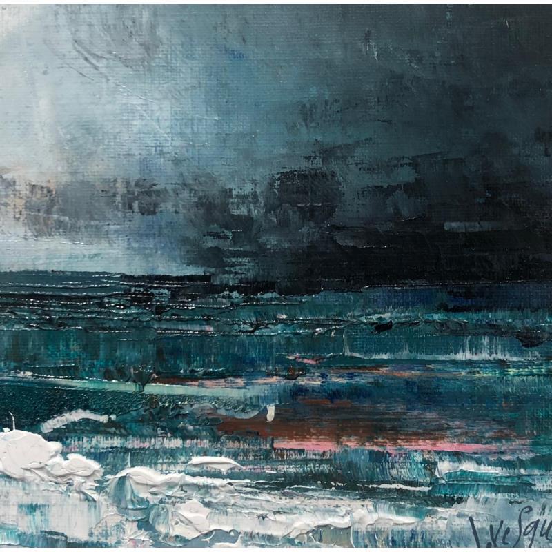 Painting Avis de tempête by Levesque Emmanuelle | Painting Abstract Oil Marine