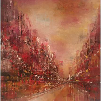 Painting Autour du soleil by Levesque Emmanuelle | Painting Abstract Oil Urban