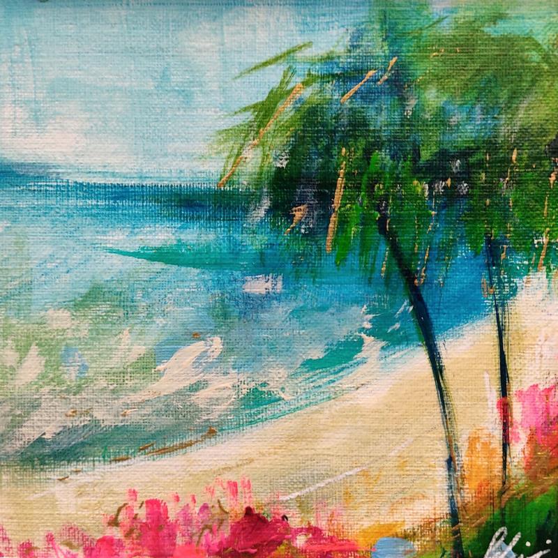 Painting Plage Paradis by Solveiga | Painting Figurative Acrylic Landscapes