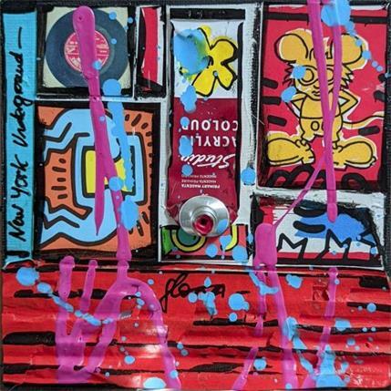 Painting Tribute to K. Haring by Costa Sophie | Painting Pop art Mixed Pop icons
