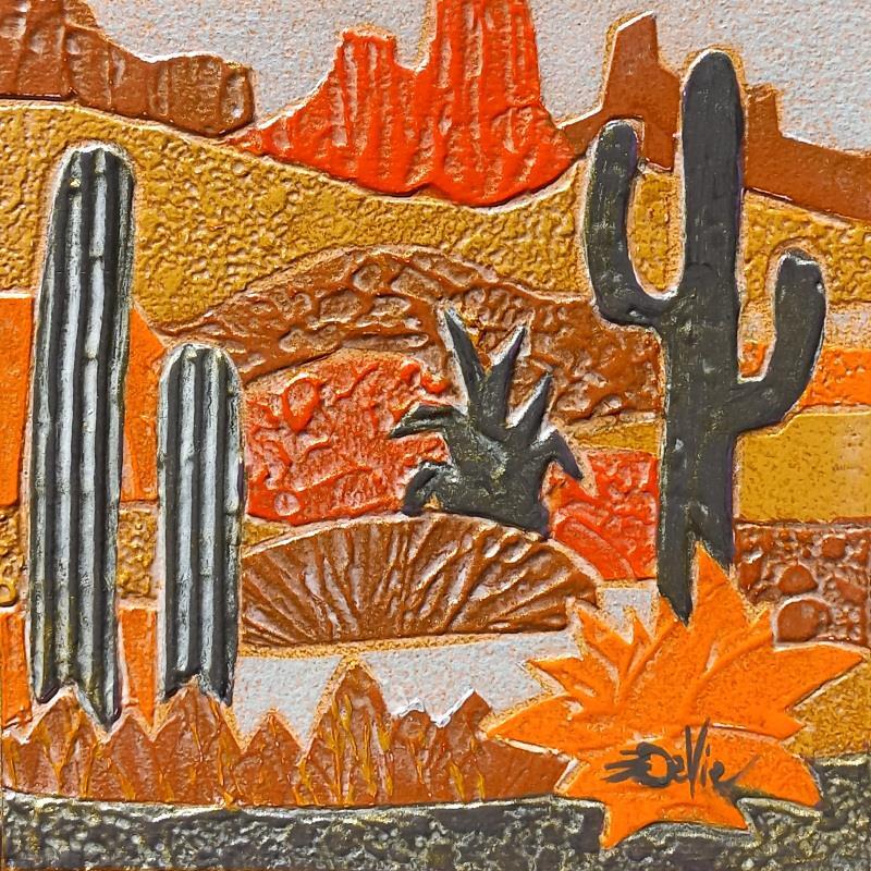 Gemälde 8f DESERT. Orange et gris von Devie Bernard  | Gemälde Figurativ Materialismus Landschaften Pappe Acryl
