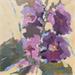 Painting Happy Hollyhocks by Carrillo Cindy  | Painting Figurative Landscapes