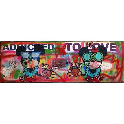 Painting Love beach by Kikayou | Painting Pop art Mixed Pop icons
