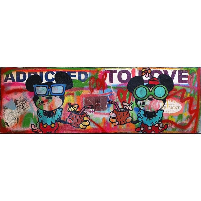 Painting Love beach by Kikayou | Painting Pop-art Pop icons Graffiti