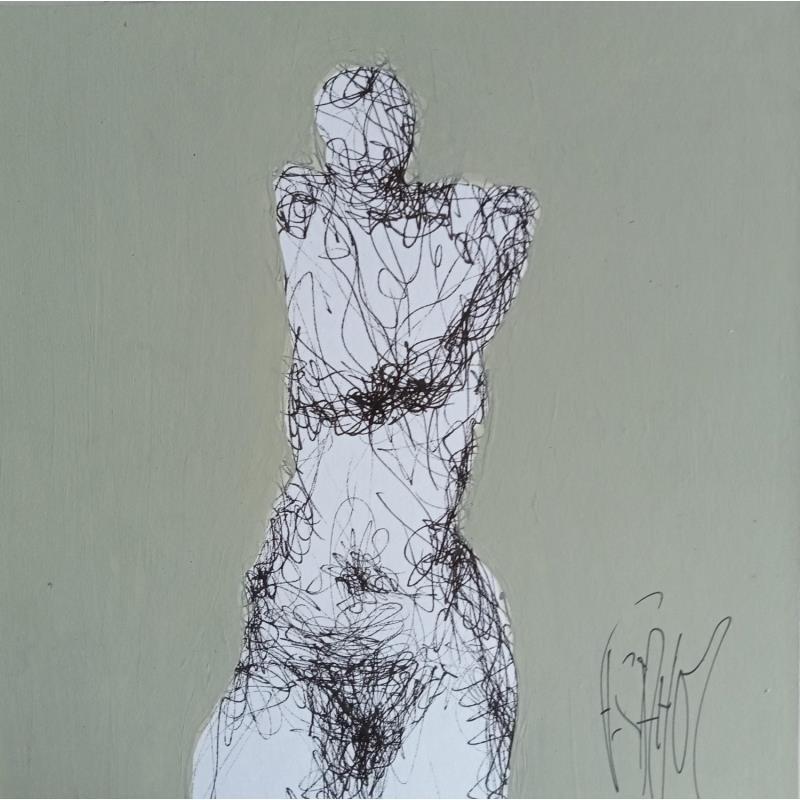 Painting CAMILLE by Sahuc François | Painting Figurative Nude Minimalist Mixed
