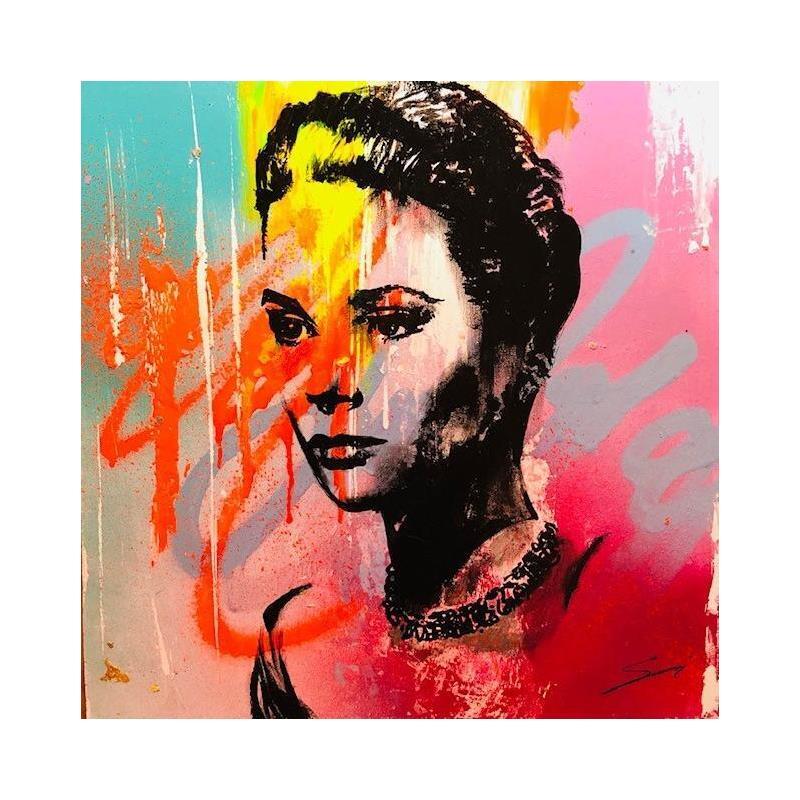 Painting grace by Mestres Sergi | Painting Pop-art Portrait Pop icons Graffiti Cardboard Acrylic