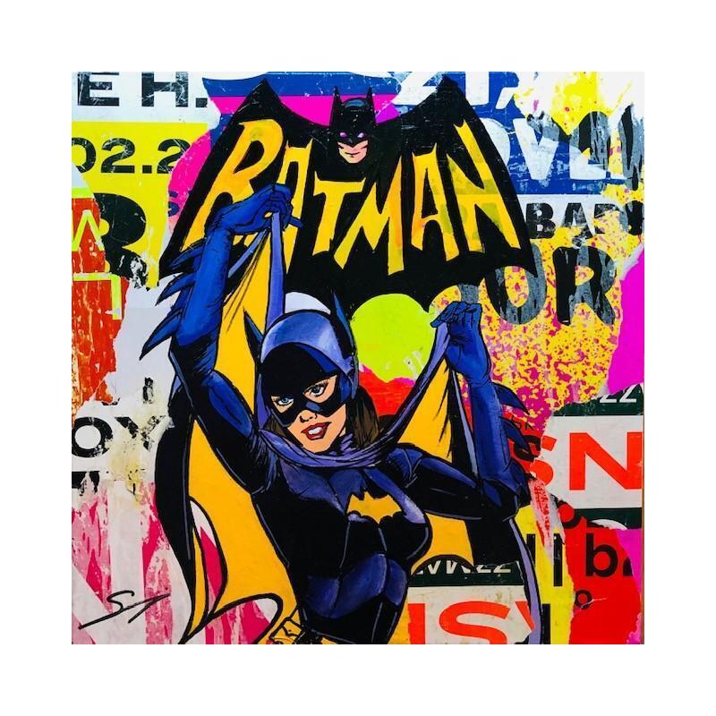 Painting my batwoman by Mestres Sergi | Painting Street art Mixed Acrylic Portrait Urban Pop icons