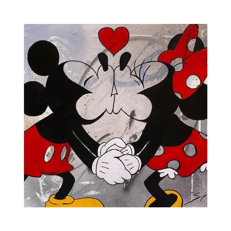 Painting kiss me baby by Mestres Sergi | Painting Pop art Mixed Acrylic Pop icons