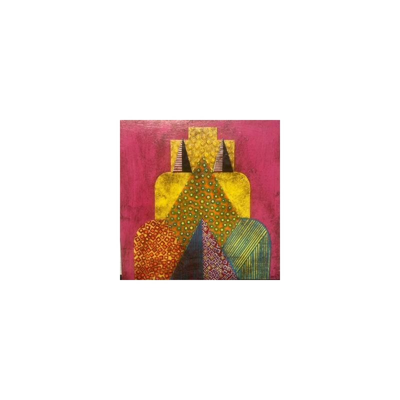 Gemälde Yellow Chané von Ortiz Gustavo | Gemälde Figurativ Collage Porträt