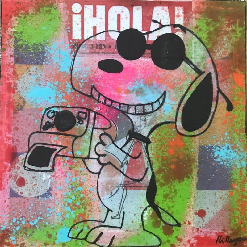 Gemälde Snoopy Polaroïd von Kikayou | Gemälde Pop-Art Graffiti
