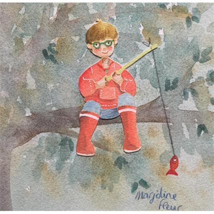 Painting Cyprien by Marjoline Fleur | Painting Illustrative Watercolor Life style