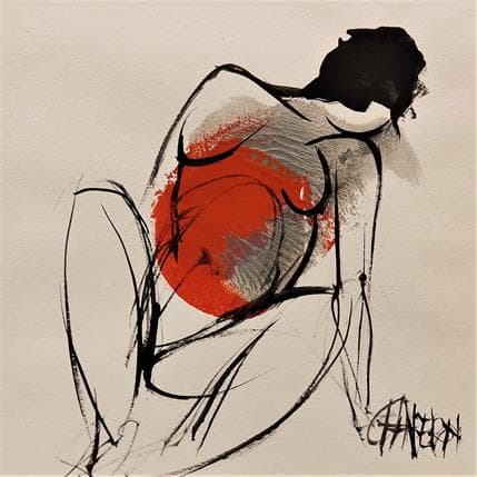 Painting Présence 1 by Chaperon Martine | Painting Figurative Mixed Nude