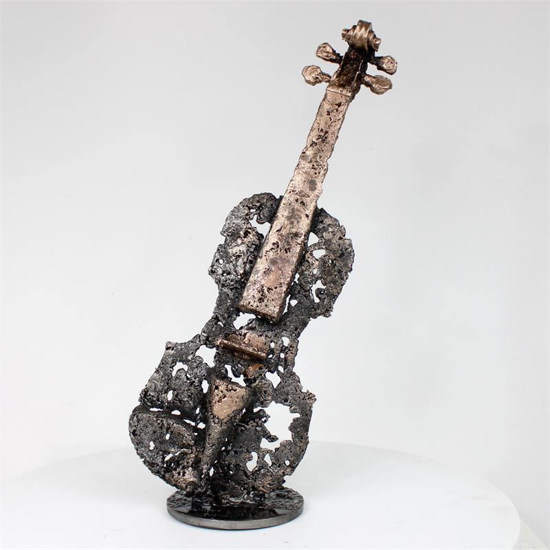 Sculpture Solo de violon 68-22 by Buil Philippe | Sculpture Figurative Metal