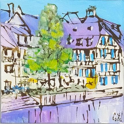 Peinture Strasbourg, La petite France n°132 par Castel Michel | Tableau Figuratif Acrylique minimaliste