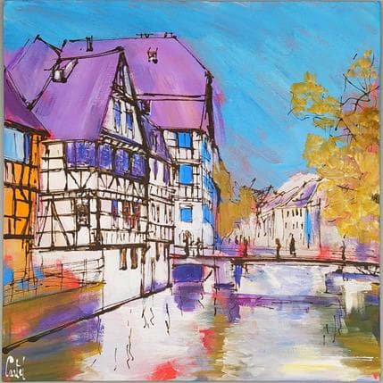 Painting Strasbourg, Petite France n°137 by Castel Michel | Painting Figurative Acrylic Landscapes