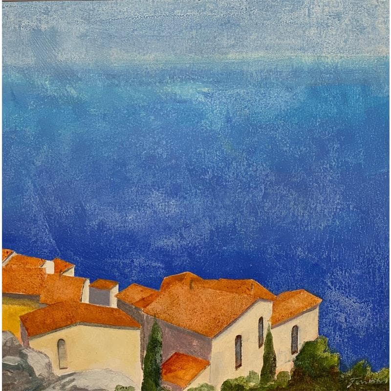 Painting Plongée dans le bleu azur by Foucras François | Painting Figurative Landscapes Marine Life style Acrylic