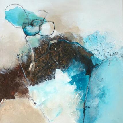 Painting L'EXALTATION DU BLEU by Han | Painting Abstract Mixed Landscapes