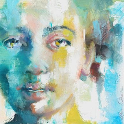 Painting In giallo by Abbondanzia Monica | Painting Figurative Mixed Portrait