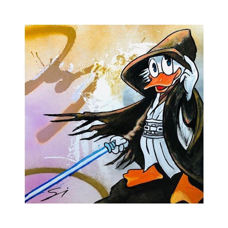 Painting donald jedi duck by Mestres Sergi | Painting Pop art Mixed Pop icons