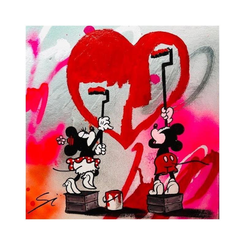 Painting printing love by Mestres Sergi | Painting Pop art Mixed Acrylic Pop icons