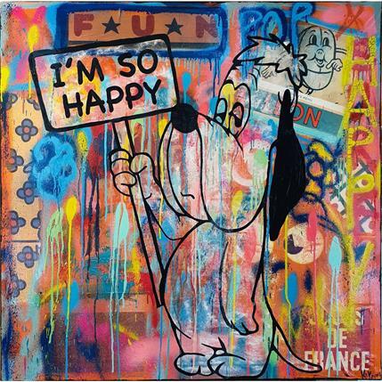 Peinture Droopy i'm so happy par Kikayou | Tableau Pop Art Mixte icones Pop