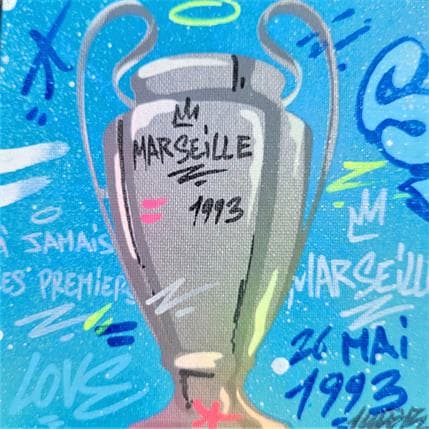 Peinture Marseille, champions par Kedarone | Tableau Street Art Graffiti, Mixte icones Pop