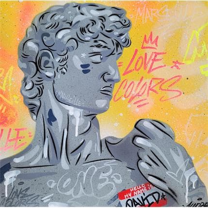 Gemälde David von Kedarone | Gemälde Street-Art Graffiti, Mischtechnik Pop-Ikonen