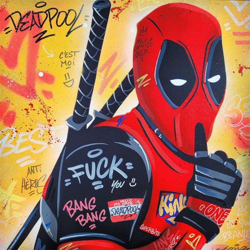 Painting Deadpool by Kedarone | Painting Street art Graffiti Mixed Pop icons