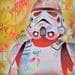 Gemälde Red stormtrooper von Kedarone | Gemälde Pop-Art Pop-Ikonen Graffiti Posca