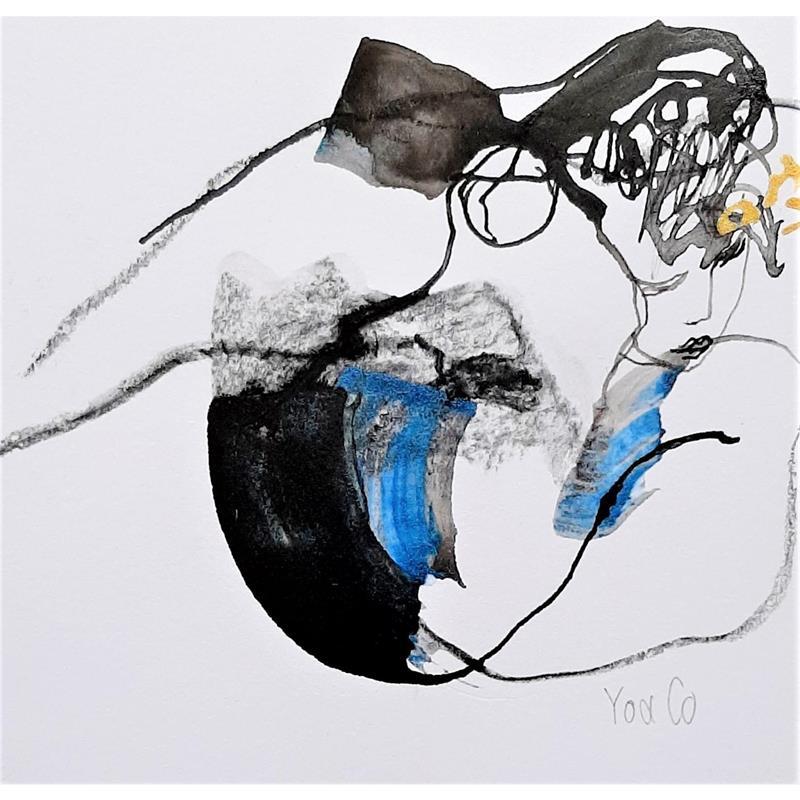 Peinture Mélancolie -13 par YO&CO | Tableau Abstrait Nu Encre