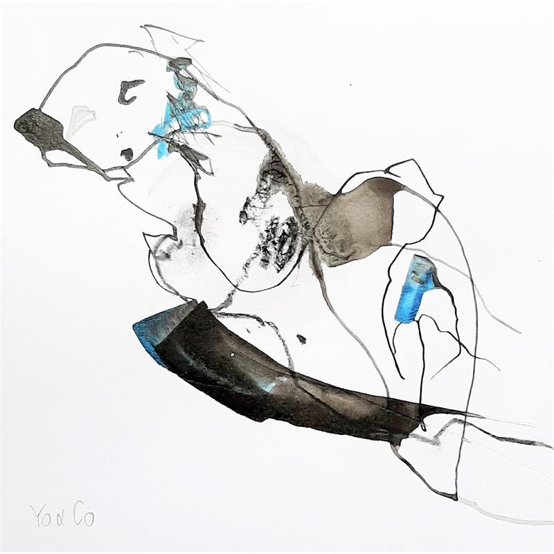 Peinture Tourments -10 par YO&CO | Tableau Abstrait Encre Nu