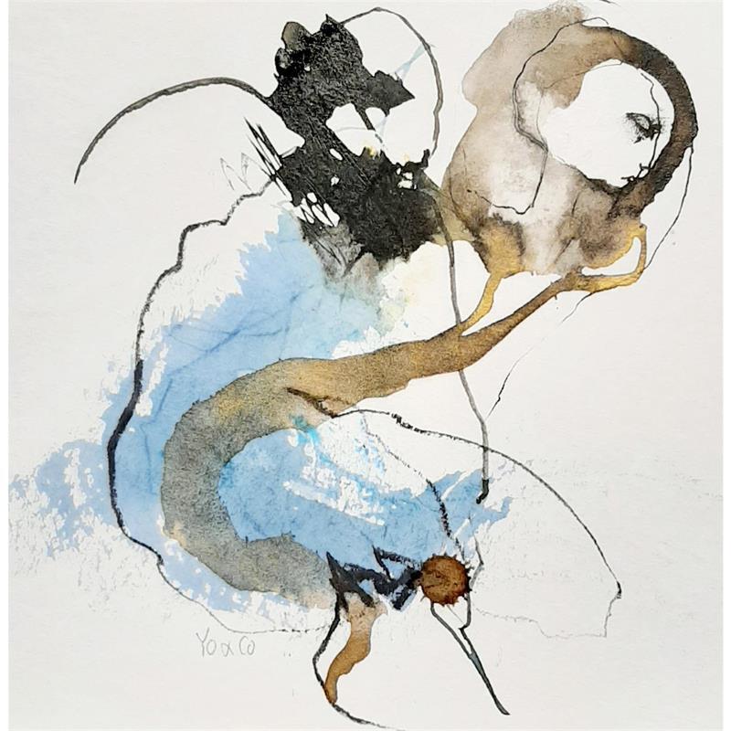 Painting Etincelle -17 by YO&CO | Painting Abstract Nude Ink