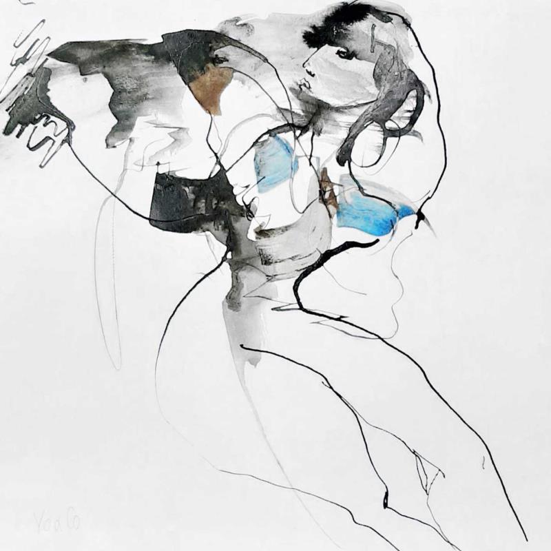 Painting Envolée -4 by YO&CO | Painting Abstract Nude Ink