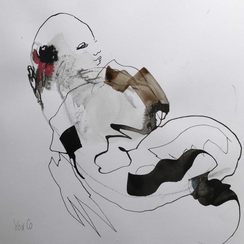 Peinture Gazouillis -5 par YO&CO | Tableau Abstrait Encre Nu