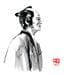 Painting samourai profil by Péchane | Painting Figurative Watercolor Portrait