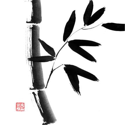 Painting bamboo by Péchane | Painting Figurative Ink, Watercolor Landscapes
